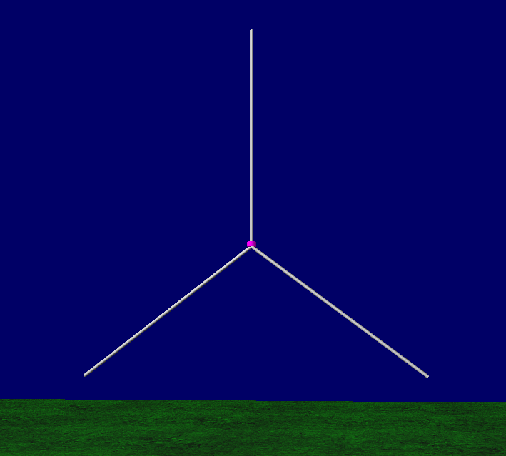 10 m Vertikalantenne - 3-D-Modell in 4nec2